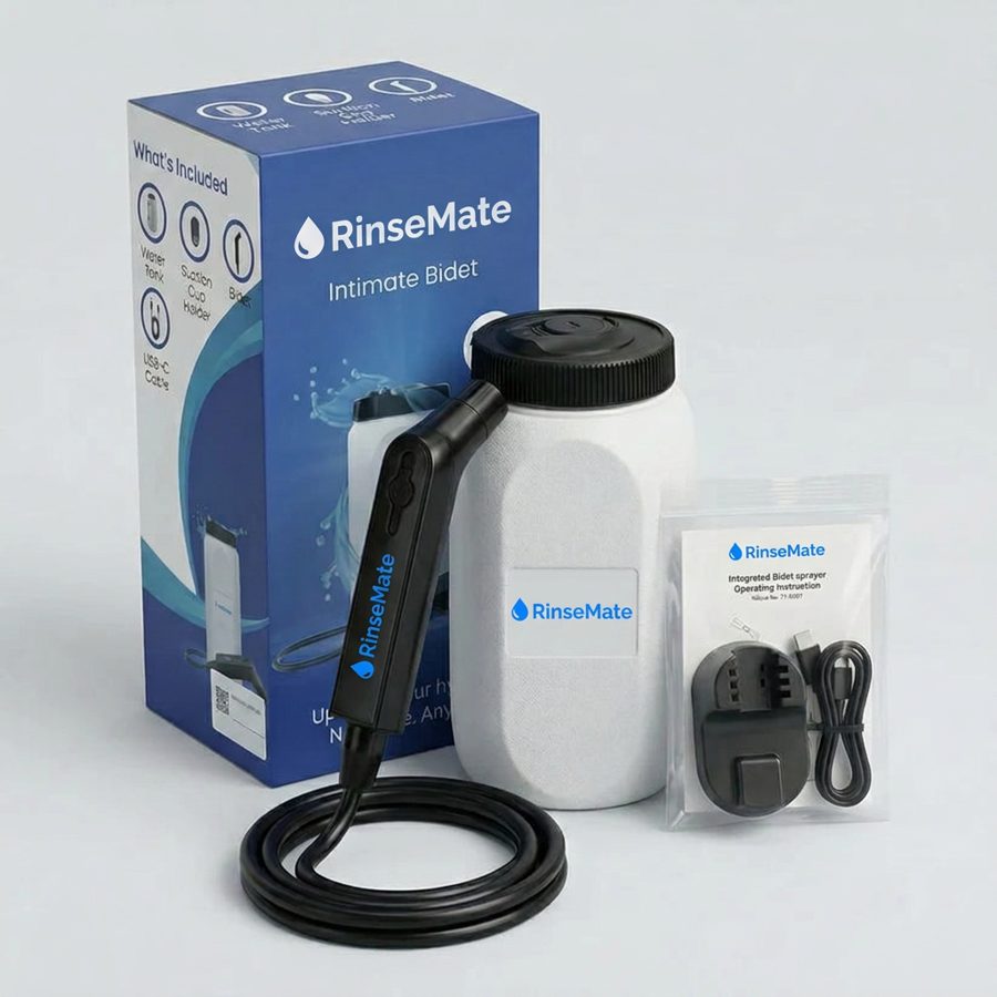 RinseMate portable bidet in a bathroom